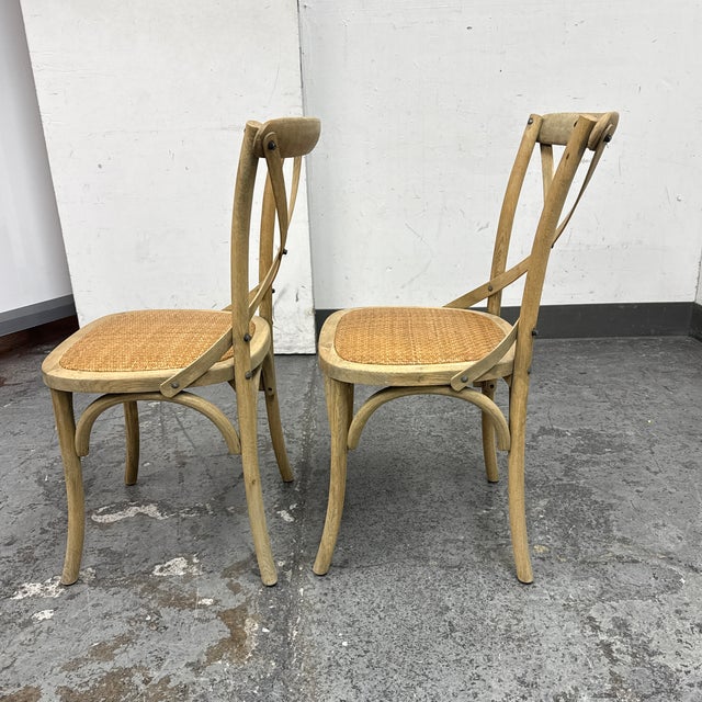 Restoration Hardware Restoration Hardware Madeleine Rattan Side Chairs, Pair For Sale - Image 4 of 12