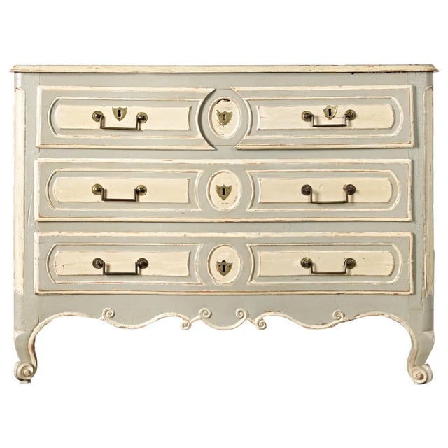 French Louis XV Period 18th Century Hand Carved & Painted Commode For Sale In Baton Rouge - Image 6 of 14