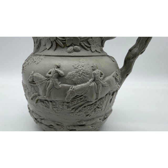 A Very Fine Antique English Victorian Grey Salt Glazed Stoneware Jug, by Mintons, Circa 1850's For Sale - Image 10 of 15