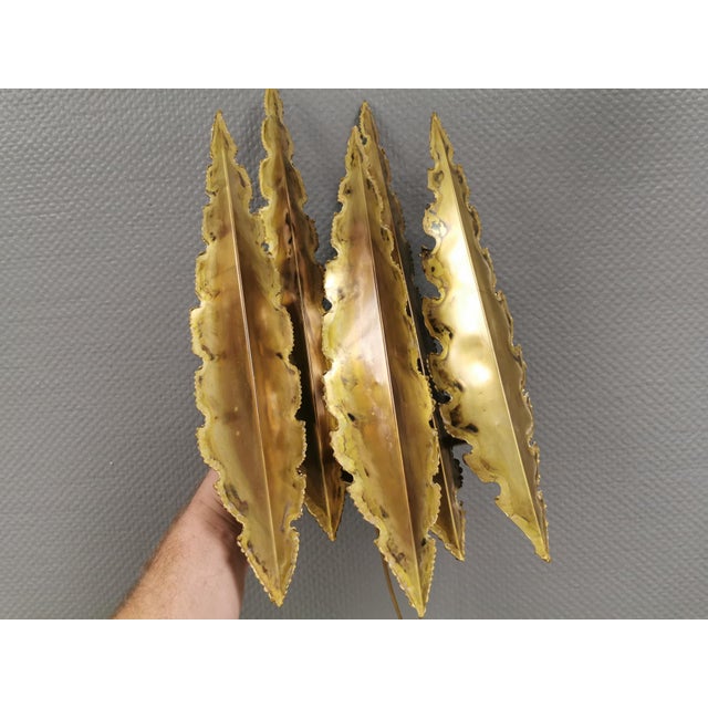 Large Brutalist Brass Wall Lamp by Svend Aage Holm Sørensen for Holm Sørensen & Co., Denmark, 1960s For Sale - Image 12 of 14