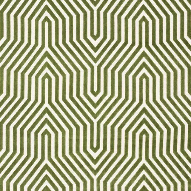 Sample - Schumacher X Mary Mcdonald Vanderbilt Velvet Fabric in Lettuce For Sale