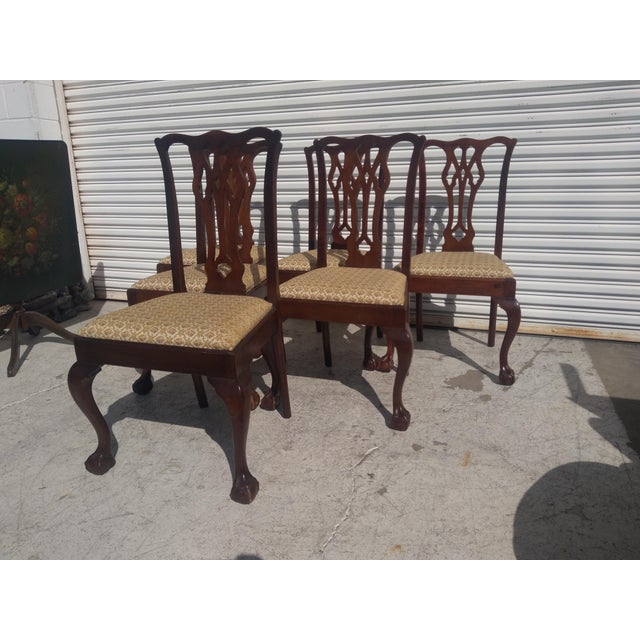 Early 20th Century Walnut Chippendale Ball & Claw Style Dining Chairs - Set of 6 For Sale - Image 10 of 10