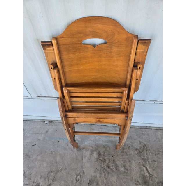 Mid-Century Modern Vintage Folding Rocking Chair by Les Freres Clement For Sale - Image 3 of 6