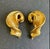Postmodern Vintage 80s Gold Tone Statement Earrings Clip on Abstract Twist Surrealism a Pair For Sale - Image 3 of 6