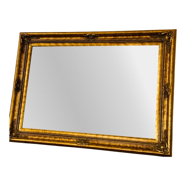 Large Vintage Louis XVI Style Ornate Giltwood Wall Mirror For Sale