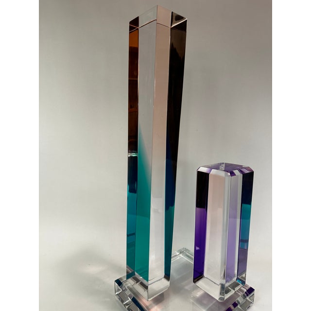 1990s 1990s Lucite Tower Sculpture by Shlomi Haziza - Signed For Sale - Image 5 of 11