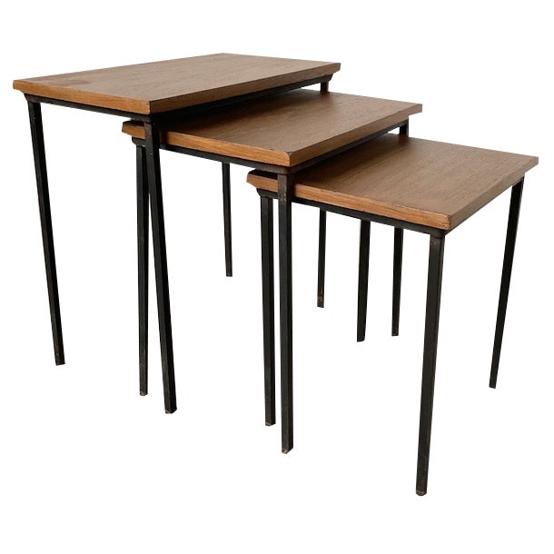Modernist Teak Nesting Tables, 1950s, Set of 3 For Sale