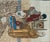 Ivory Vintage Persian Tabriz Pictorial Rug For Sale - Image 8 of 15