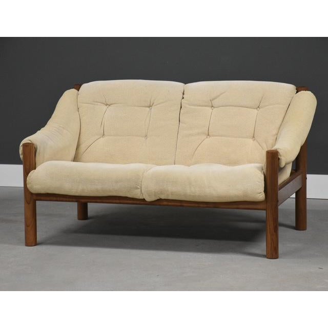 Domino 1960s Danish Modern Teak Loveseat Sofa by Domino Mobler For Sale - Image 4 of 9