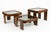Midcentury beautiful set of three nesting tables in wood and smoked glass attributed to Gianfranco Frattini for Cassina....