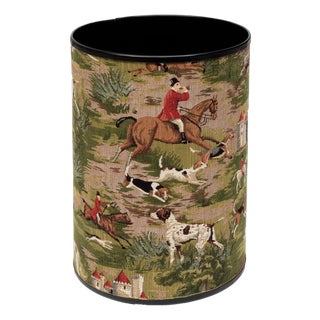 Horses & Hounds Tapestry Waste Bin For Sale