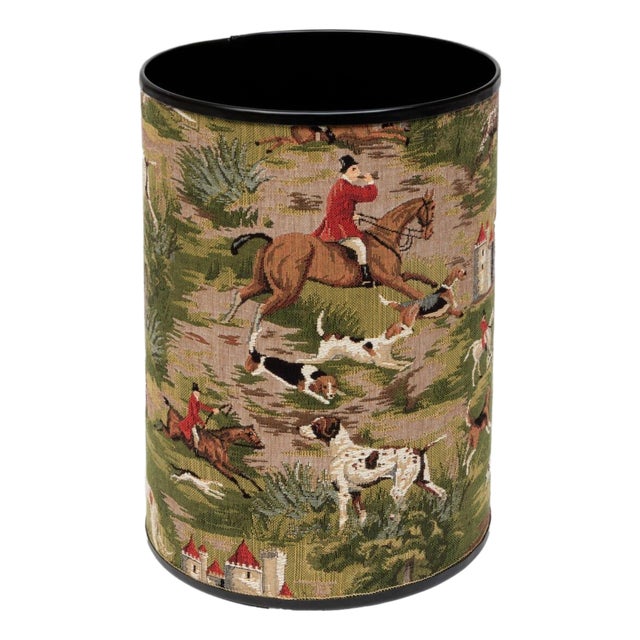 Horses & Hounds Tapestry Waste Bin For Sale
