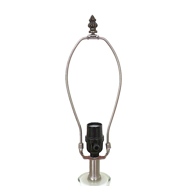 Late 20th Century Pair of Cobalt Blue & White Ceramic Drip Glaze Table Lamps For Sale - Image 5 of 6
