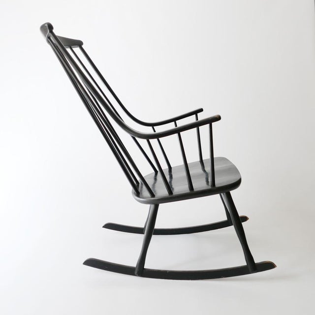 Wood Vintage Scandinavian Rocking Chair by Lena Larsson for Nesto, 1960 For Sale - Image 7 of 15