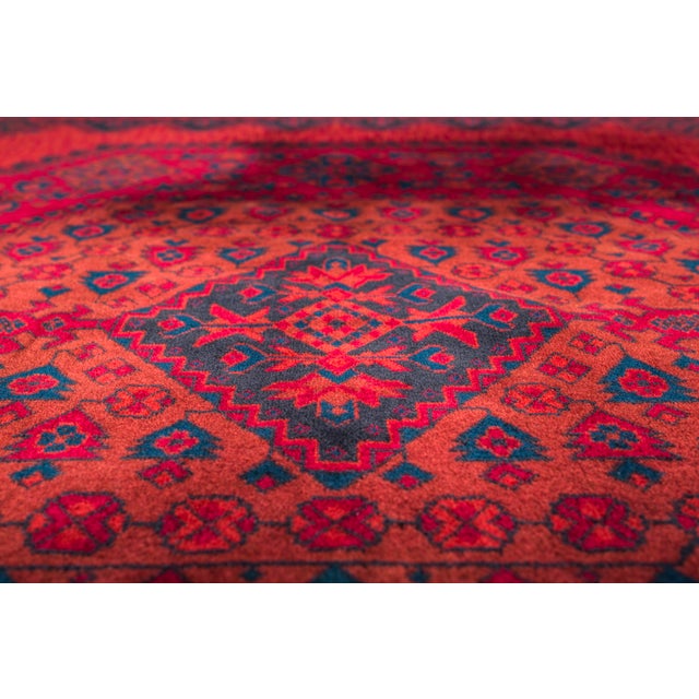 Middle Eastern Rug in Tribal Red Blue Wool, 1950s For Sale - Image 6 of 10
