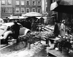 1971 Salzburg Austria Flower Market Photograph