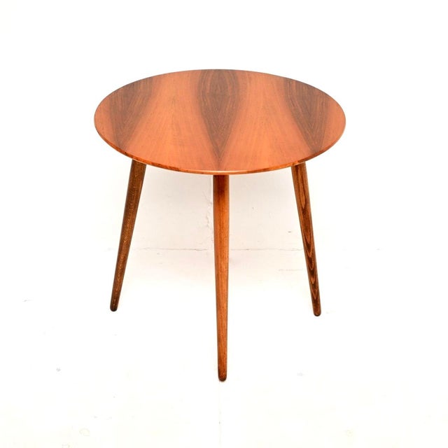 1950s Vintage Figured Walnut Side Table, 1950s For Sale - Image 5 of 9