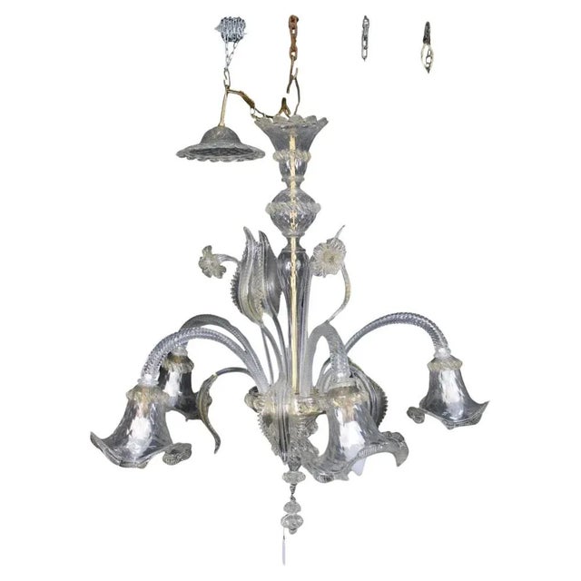 Early 20th Century Arms Chandelier in Murano Glass, Venice For Sale - Image 6 of 6