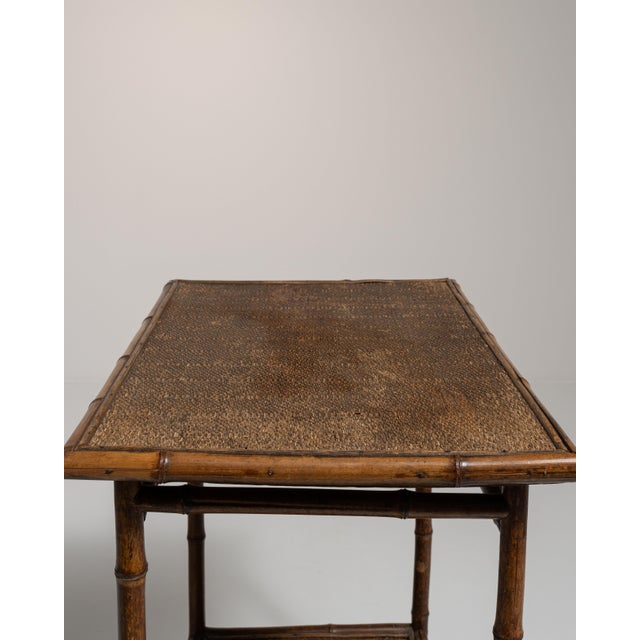 Wood 19th Century France Napoleon III Brown Bamboo Side Table For Sale - Image 7 of 13