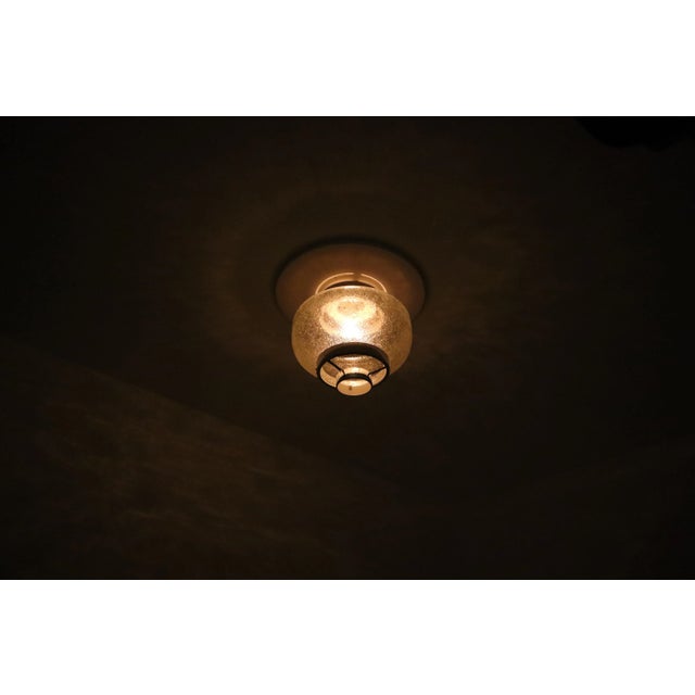 Mid-Century Modern Flush Mount with Bubble Glass Shade, 1970s For Sale - Image 3 of 11