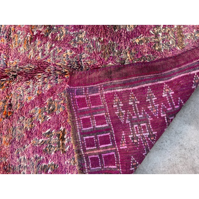 Textile 1980s Purple Moroccan Plush Rug - 6'4" X 9'6" Ft For Sale - Image 7 of 10