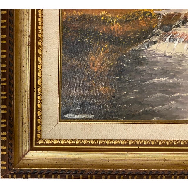 Mid 20th Century Framed Autumn River Landscape Oil Painting by A. Klosner – Mid-Century Impressionist Style For Sale - Image 5 of 8