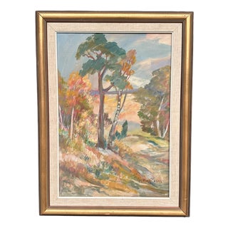 Katharina Fontain, Forest, 1950s, Oil on Canvas, Framed For Sale