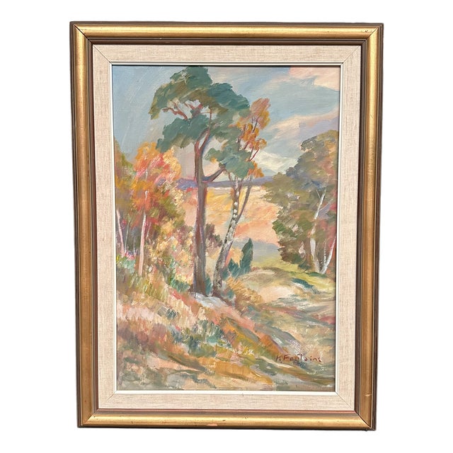 Katharina Fontain, Forest, 1950s, Oil on Canvas, Framed For Sale