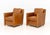 Modern Revelation Tan Leather Club Chairs, Pair For Sale - Image 3 of 10