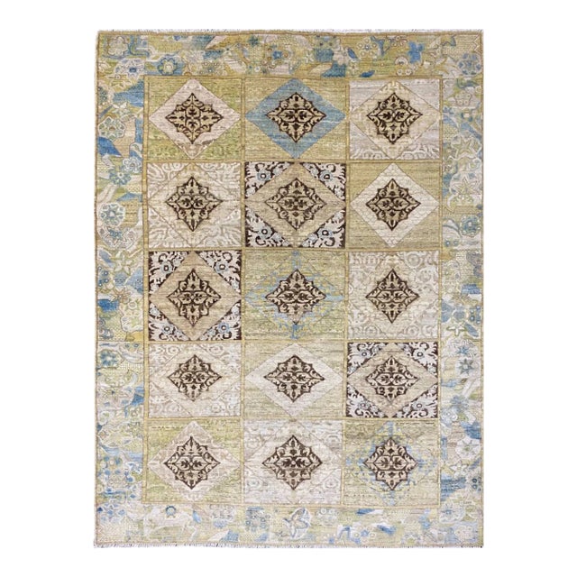 Handwoven Transitional Area Rug 6x9 For Sale