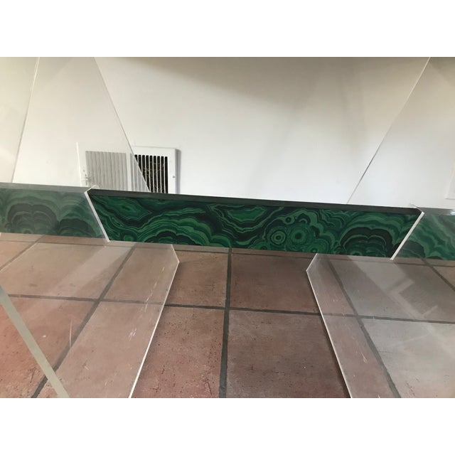 1970s Louis Gartner Faux Malachite and Lucite Dining Table For Sale - Image 11 of 11