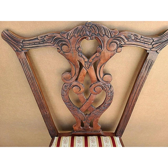 Chippendale Vintage Mahogany Chippendale Ball & Claw Scroll Back Dining Desk Accent Chair For Sale - Image 3 of 10
