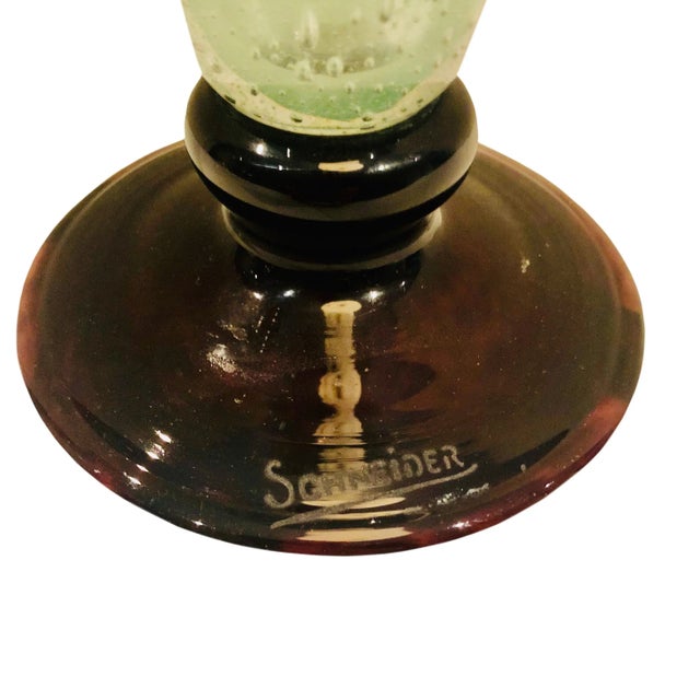 Schneider Glass 1930s French Schneider Glassworks Art Glass Vase For Sale - Image 4 of 6