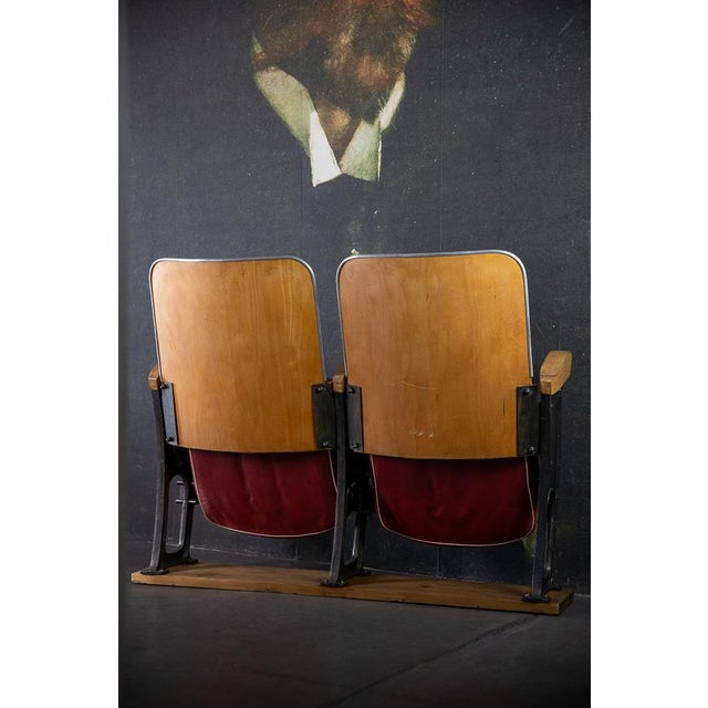 1950s Vintage Cinema Seat in Leather, 1950s For Sale - Image 5 of 10