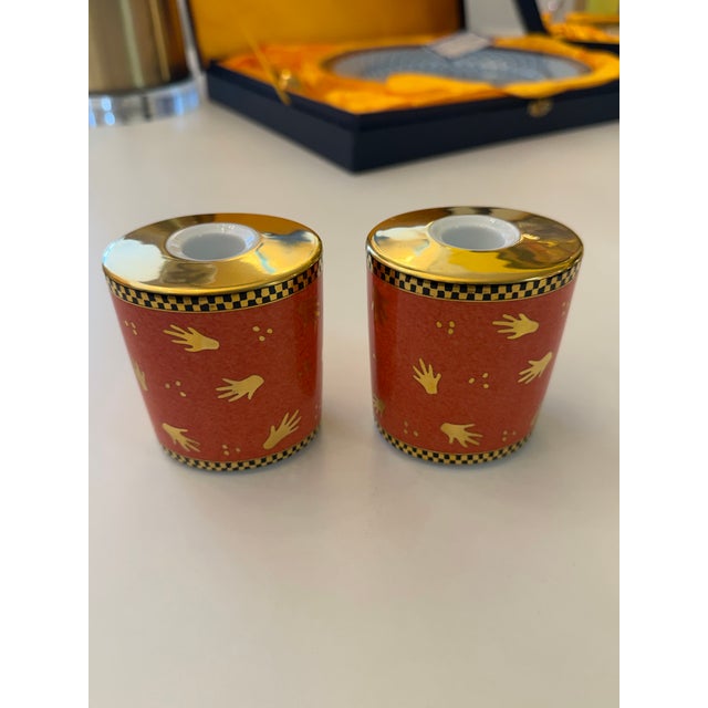 Rosenthal Bulgari Rosenthal Porcelain Candleholders Mani Al Vento Collection Late 20th Century a Pair For Sale - Image 4 of 8