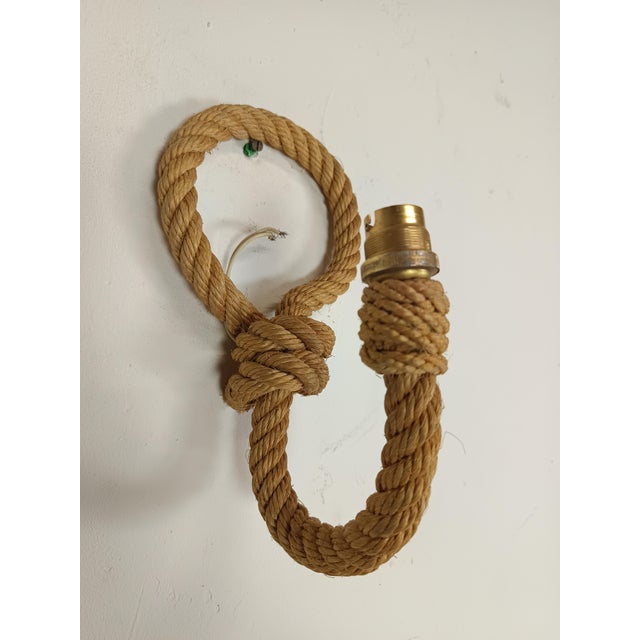 Vintage Rope Wall Sconces by Adrien Audoux & Frida Minet, 1950s, Set of 2 For Sale - Image 9 of 10