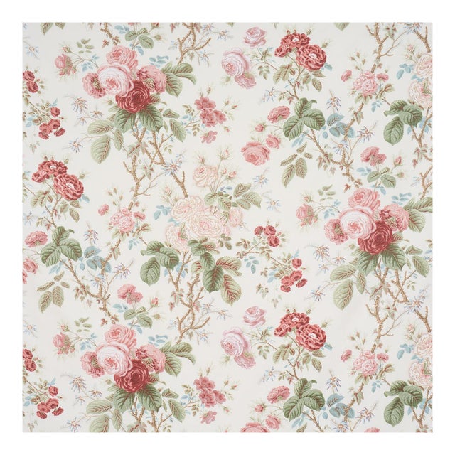 Sample - Schumacher She Walks In Beauty Chintz Fabric in Rose For Sale