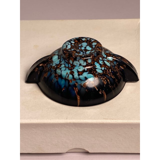 1960s Mid-Century Modern Murano Blue Copper Aventurine Ashtrays & Trinket Dishes - Set of 4 For Sale - Image 9 of 9