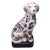 Vintage Mid 20th Century Blue & White Floral China Dog For Sale
