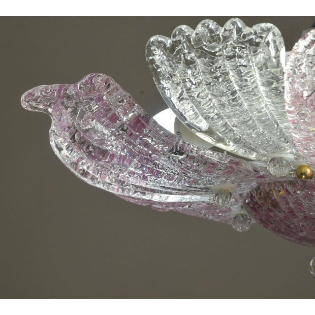 Vintage Murano Glass Ceiling Lamp Pink For Sale - Image 10 of 11