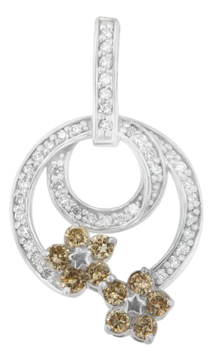 .925 Sterling Silver 1 cttw Round Cut Diamond Floral Garden Pendant Necklace (H-I, I1-I2)