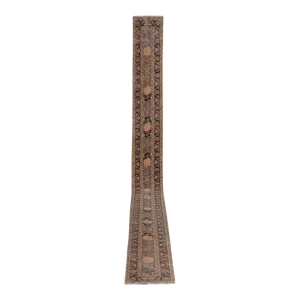 1960s Traditional Turkish Hand Knotted Vintage Long Runner Rug - Stair Carpet 1'8'' X 22'6''