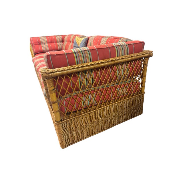 McGuire 1990s McGuire Wicker Couch For Sale - Image 4 of 7