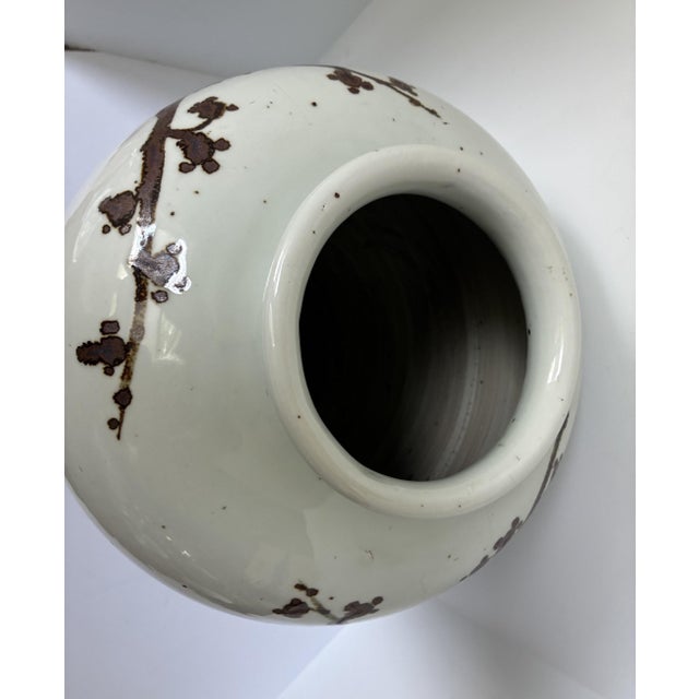 Rusty Brown Twisted Tree Flaring Rim Dynasty Jar Legends of Asia For Sale - Image 10 of 14