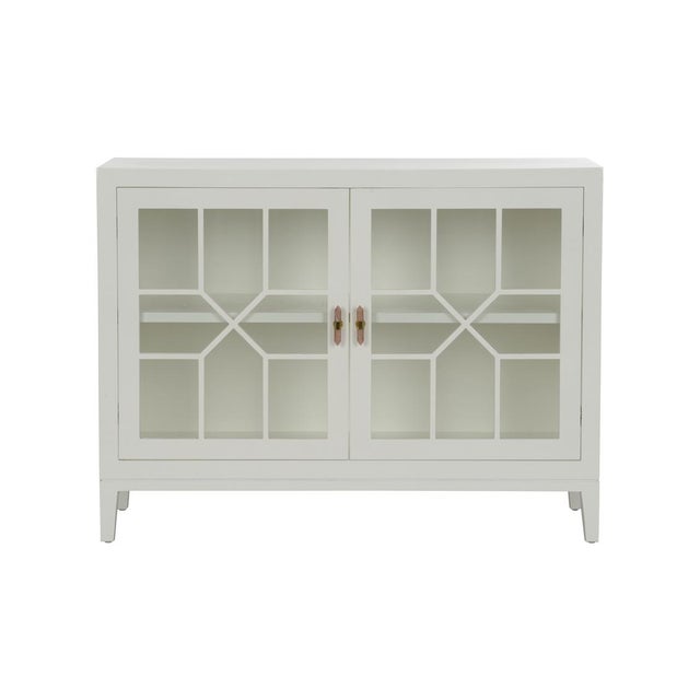 Making storage practical and aesthetically pleasing, the Silhouette Chest features a white painted finish with windowpane...