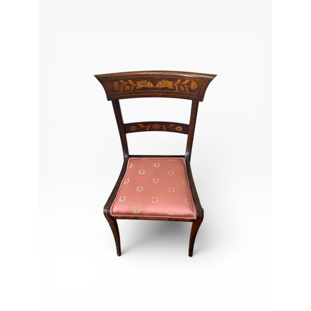 Late 19th Century Dutch Regency Satinwood & Mahogany Marquetry Side Chair For Sale In Boston - Image 6 of 11