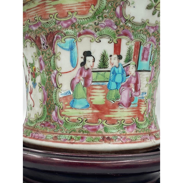Beige 19th Century French Clock in a Canton Famille Rose Porcelain Vase For Sale - Image 8 of 11