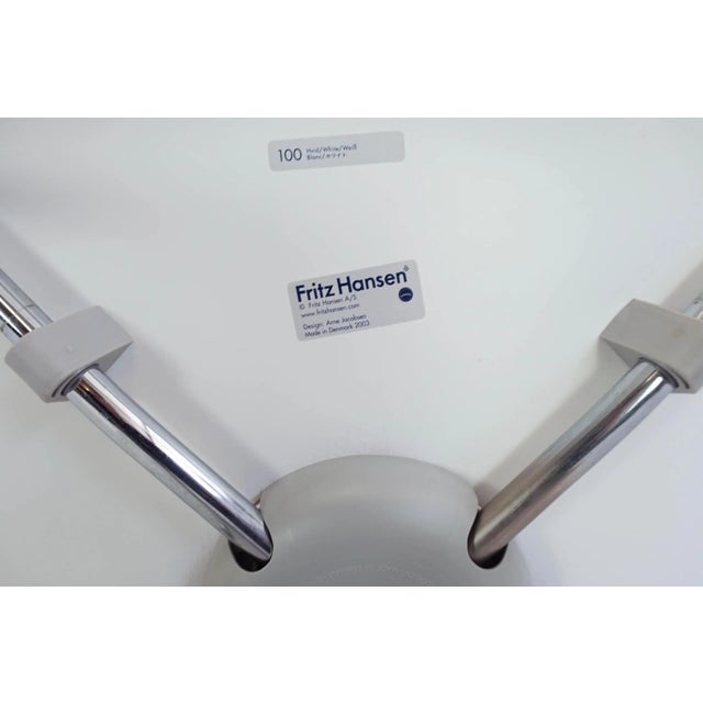 White Model 3107 Side Chairs by Arne Jacobsen for Fritz Hansen, 1950s, Set of 6 For Sale - Image 8 of 10