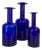 Vintage Cobalt Blue Floor Vases by Otto Brauer for Holmegaard, Denmark, 1960s, Set of 3 For Sale