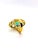 Bochic “Capri” Vintage Natural Diamond & Emerald Vintage Retro Ring Set In 18K For Sale - Image 11 of 11